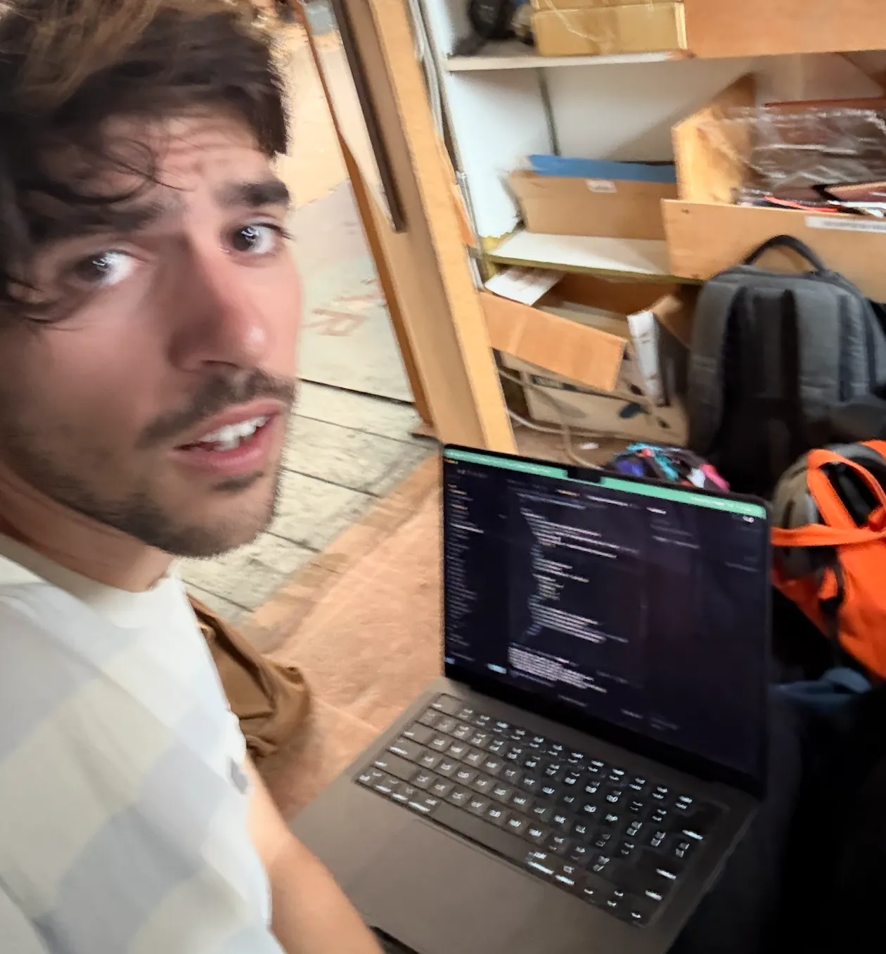 Panicking at my laptop