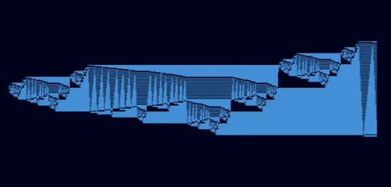 A chaotic but oddly beautiful pattern of black and white pixels