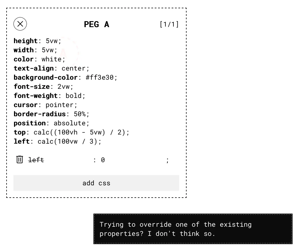 Attempting to overwrite a property yields a warning message